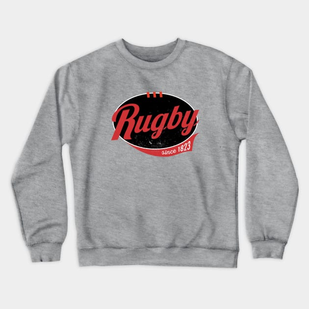Cool rugby logo distressed Crewneck Sweatshirt by atomguy